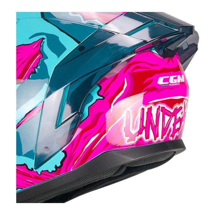 Casco Integrale Cgm 330u Riot Undead Azzurro Rosa