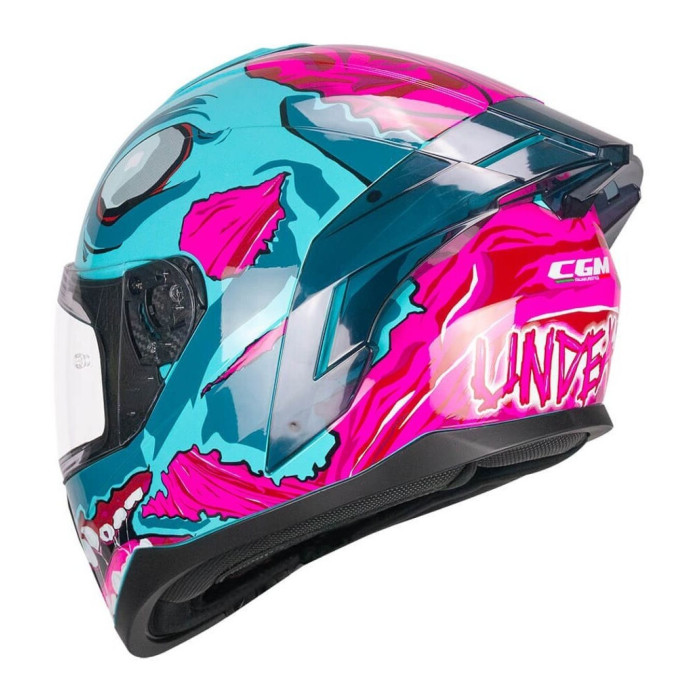 Casco Integrale Cgm 330u Riot Undead Azzurro Rosa