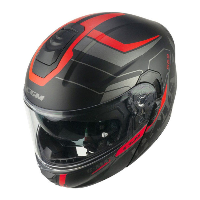 Casco Modulare Cgm 569g C-max City Nero Rosso Opaco