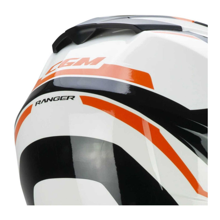 Casco Integrale Cgm 666g Twin Ranger Bianco Arancione