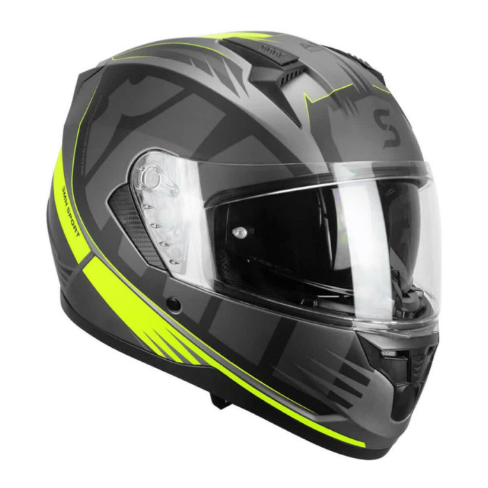 Casco Integrale Ska-p 3mhg Speeder Sport Nero Giallo Fluo Opa