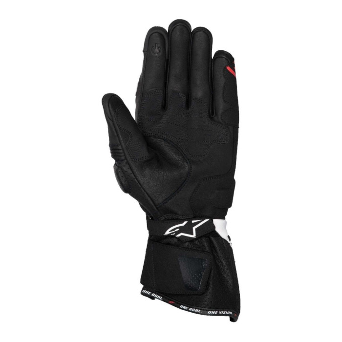 Guanti In Pelle Alpinestard Sp-3 Gloves Black White Red Fluo