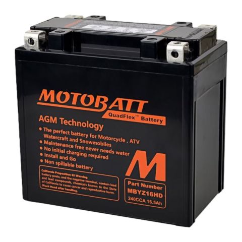 Batteria Potenziata Agm Motobatt 16,5 Ah Mbyz16hd