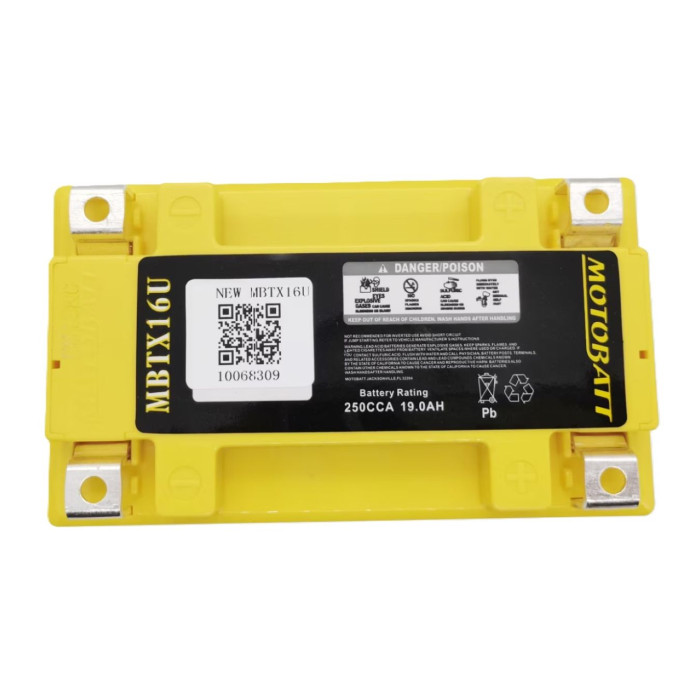 Batteria Potenziata Agm Motobatt 19 Ah Mbtx16u