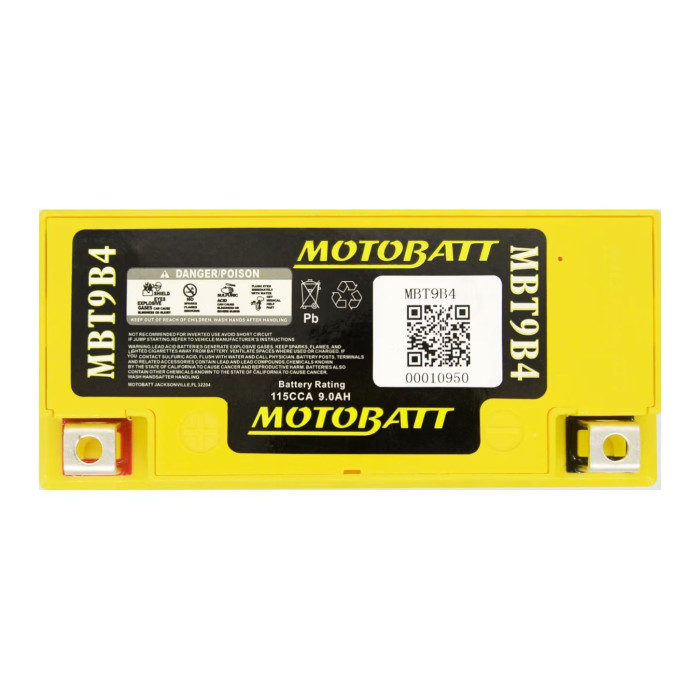 Batteria Potenziata Agm Motobatt 9 Ah Mbt9b4