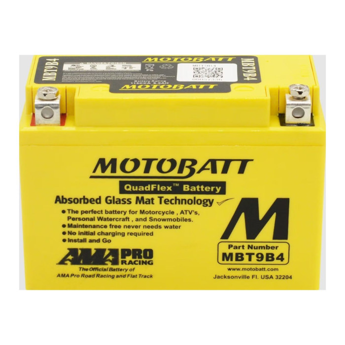 Batteria Potenziata Agm Motobatt 9 Ah Mbt9b4