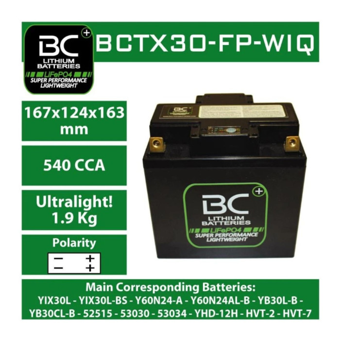 Batteria Litio Lifepo4 Bctx30-fp-wiq 12v. 98wh