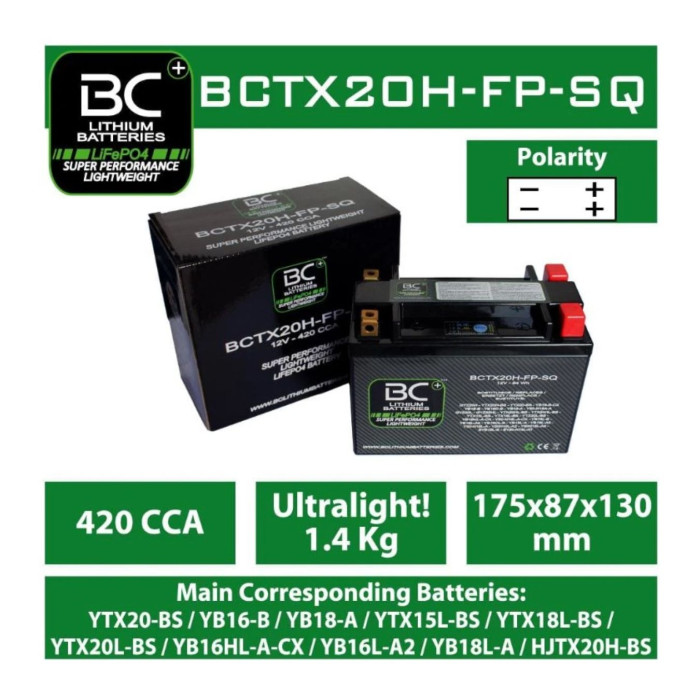 Batteria Litio Lifepo4 Bctx20h-fp-sq