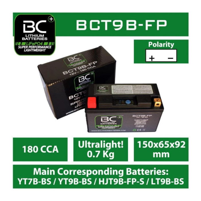 Batteria Litio Lifepo4 Bct9b-fp