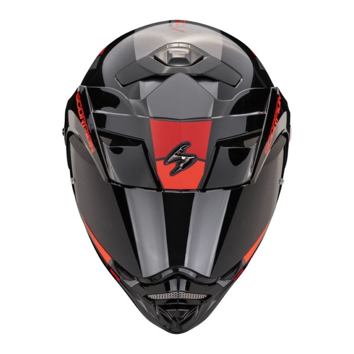 Casco Scorpion Adx-2 Galane Argento-nero-rosso