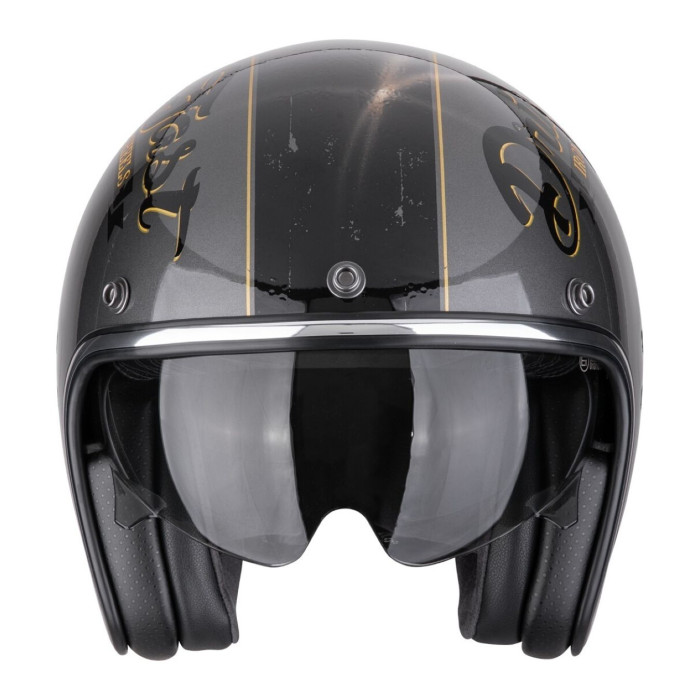 Casco Scorpion Belfast Evo Drive Fast Argento-nero-oro