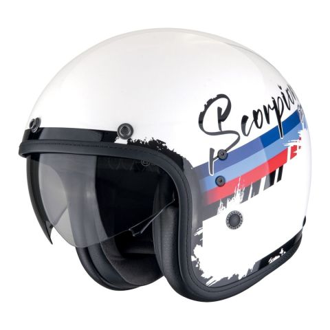 Casco Scorpion Belfast Evo Adonis Bianco-rosso-blu