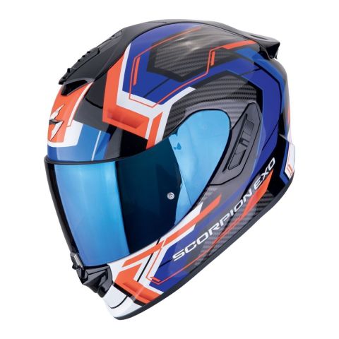 Casco Scorpion Exo-1400 Evo Ii Air Linart Nero-blu-rosso