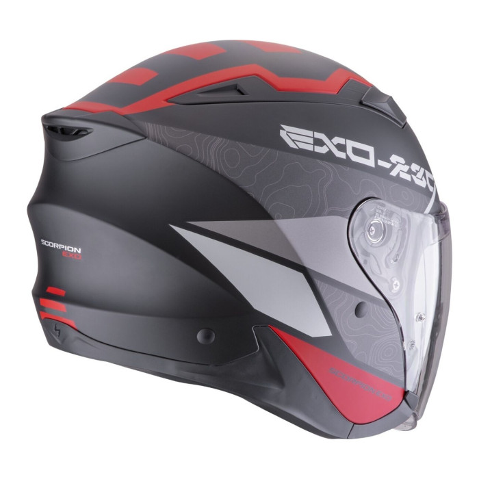 Casco Scorpion Exo-230 Band Nero Opaco-rosso-arg