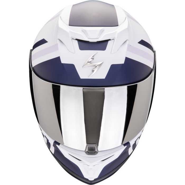 Casco Scorpion Exo-520 Evo Air Banshee Bianco Opaco-blu-pur