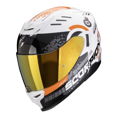 Casco Scorpion Exo-520 Evo Air Titan Bianco-arancia