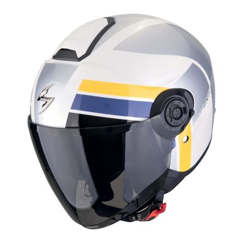 Casco Scorpion Exo-city Ii Blur Bianco-argento-giall
