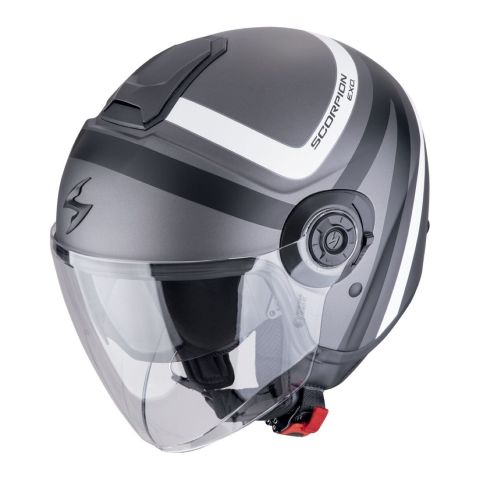 Casco Scorpion Exo-city Ii Riva Argento Opaco-nero-b