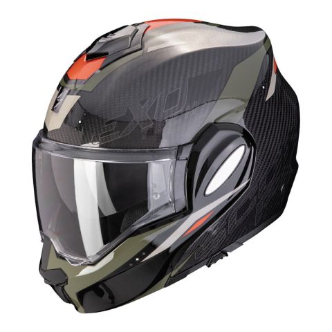 Casco Scorpion Exo-tech Evo Carbon Rover Nero-verde