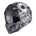 Casco Scorpion Exo-combat Ii Genesis Nero Opaco-bianco-or