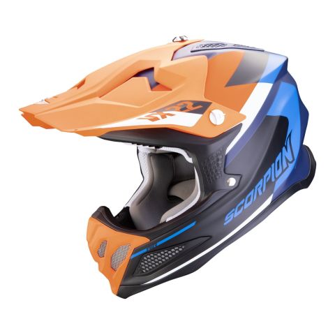 Casco Scorpion Vx-22 Air Beta Blu Opaco-arancia