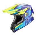 Casco Scorpion Vx-16 Evo Air Slanter Blu Opaco-giallo Neo