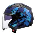 Casco Jet Ls2 Of600 Copter Ii Kanji Blue