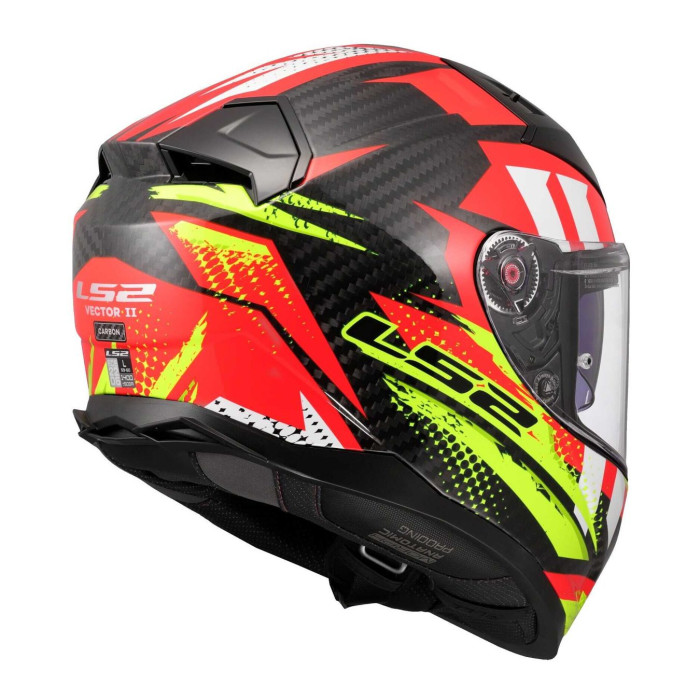 Casco Integrale Ls2 Ff811 Vector II Carbon Tantic Red H-v Yellow