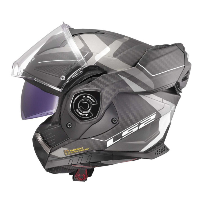Casco Ribaltabile Ls2 Ff901 Advant X Carbon Horizon Silver Grey
