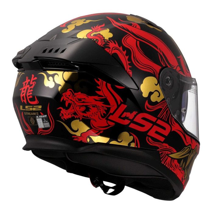 Casco Integrale Ls2 Ff808 Stream II Drako Black Red
