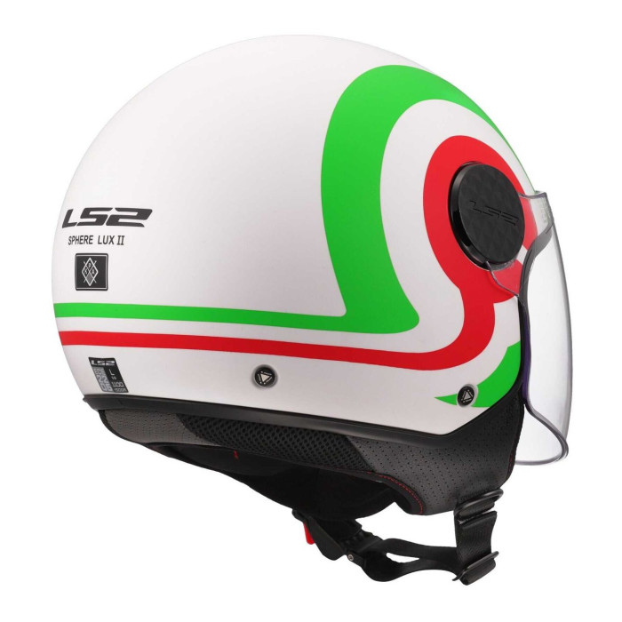 Casco Jet Ls2 Of558 Sphere Lux II Urby White Green Red