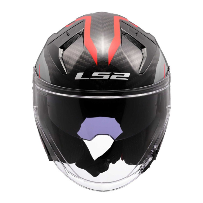 Casco Jet Ls2 Of603 Infinity Ii Carbon Urus Red