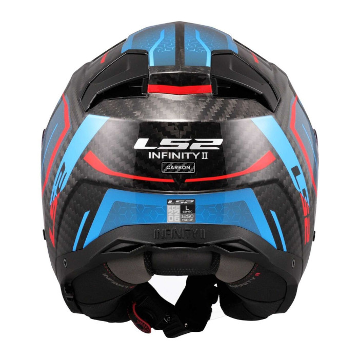 Casco Jet Ls2 Of603 Infinity II Carbon Urus Blue Red