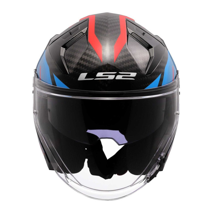Casco Jet Ls2 Of603 Infinity II Carbon Urus Blue Red