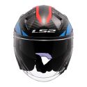 Casco Jet Ls2 Of603 Infinity Ii Carbon Urus Blue Red