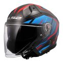 Casco Jet Ls2 Of603 Infinity Ii Carbon Urus Blue Red