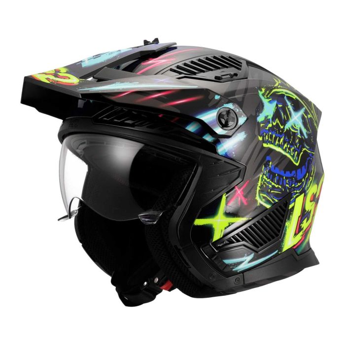 Casco Jet Ls2 Of606 Drifter Rayz Black Blue