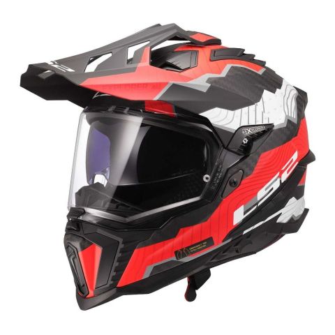 Casco Adventure Ls2 Mx701 Explorer C Trick White Red