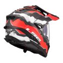 Casco Adventure Ls2 Mx701 Explorer C Trick White Red