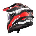 Casco Adventure Ls2 Mx701 Explorer C Trick White Red