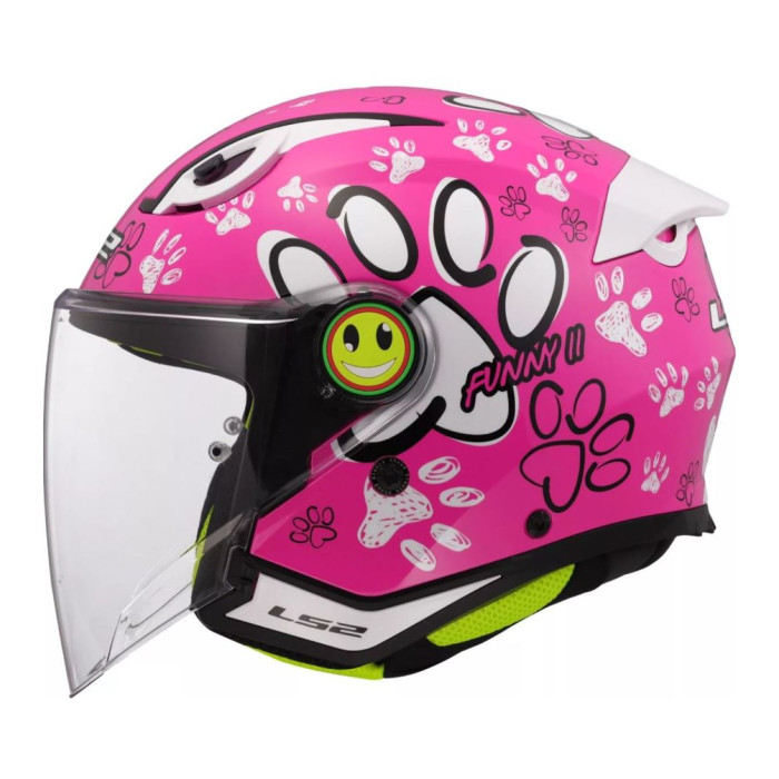 Casco Jet Ls2 Of622 Funny II Paws Pink