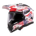 Casco Adventure Ls2 Mx702 Pioneer Ii Fantasy White Red Blue