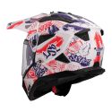 Casco Adventure Ls2 Mx702 Pioneer Ii Fantasy White Red Blue