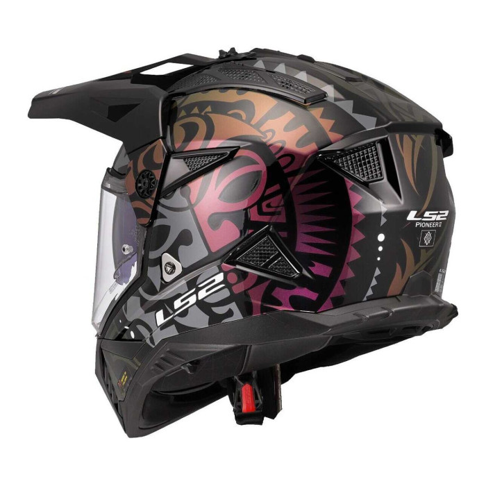 Casco Adventure Ls2 Mx702 Pioneer II Rangi Black