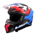 Casco Adventure Ls2 Mx703 X-force Galuo White Red Blue