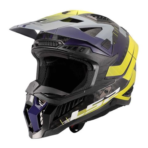 Casco Adventure Ls2 Mx703 X-force Galuo Grey H-v Yellow