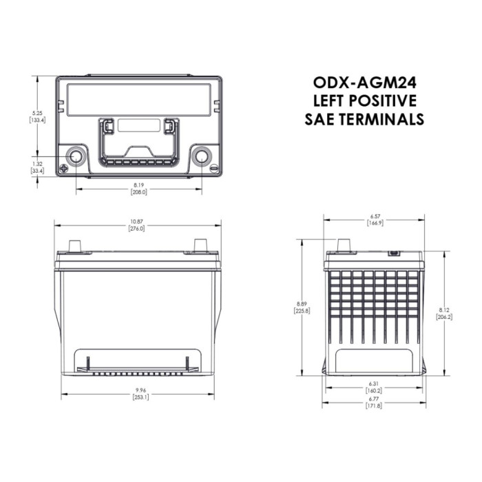 Batteria Odyssey Odx-agm24 (ex Odx-agm24) Agm Extreme Series 76 Ah.