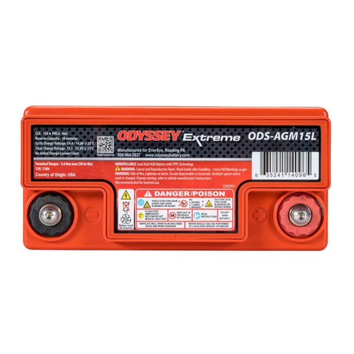 Batteria Odyssey Ods-agm15l (ex Pc545) Agm Extreme Series 13 Ah.