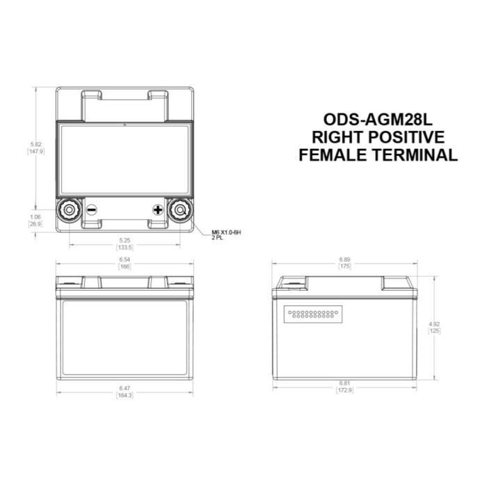 Batteria Odyssey Ods-agm28l (ex Pc925) Agm Extreme Series 28 Ah.