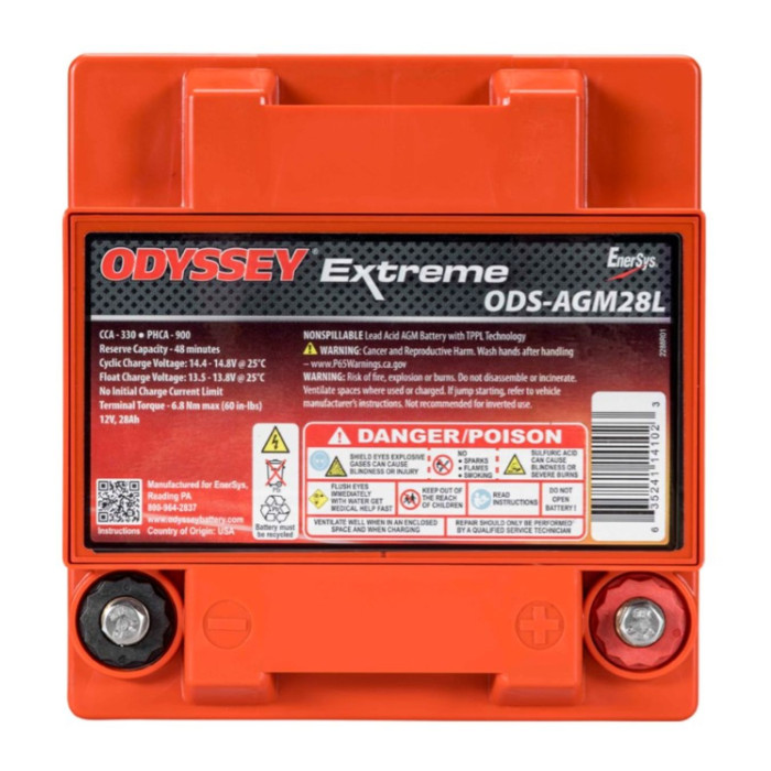 Batteria Odyssey Ods-agm28l (ex Pc925) Agm Extreme Series 28 Ah.